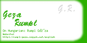 geza rumpl business card